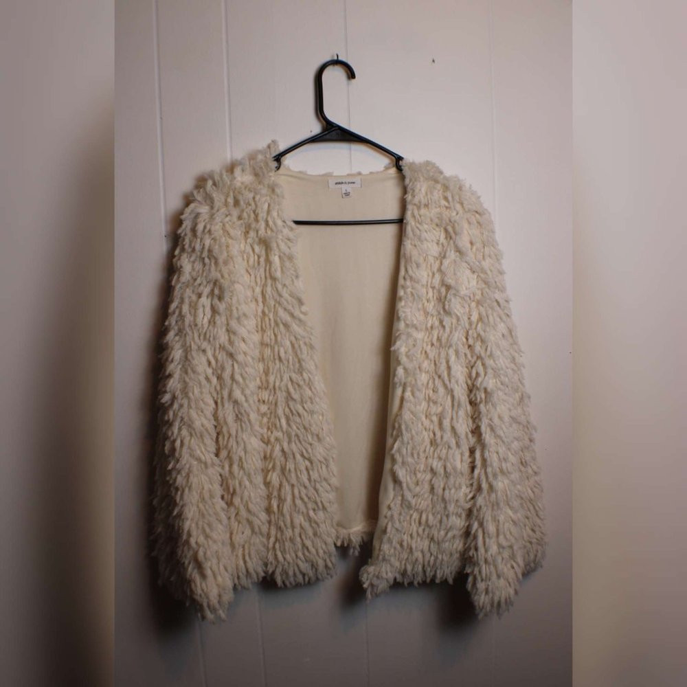 Stitch & Pine Ivory Fuzzy Teddy